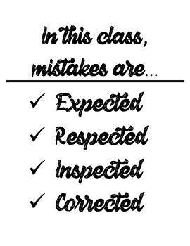 Mistakes in the classroom